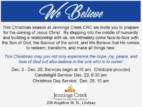 Christmas Services at Jennings Creek CRC