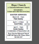 Easter Services at Hope CRC